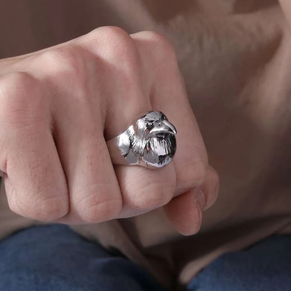 🐦 Metallic Bird Cuff Ring 🐦